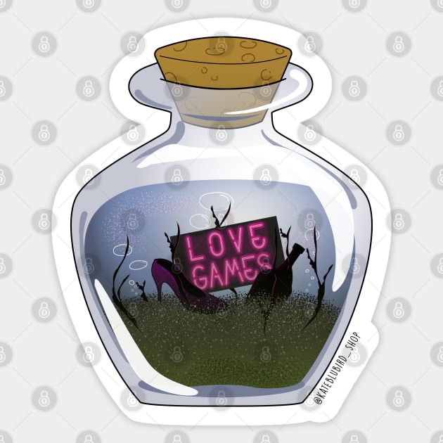 The Mighty Boosh Love Games in a bottle Sticker by KateBlubird